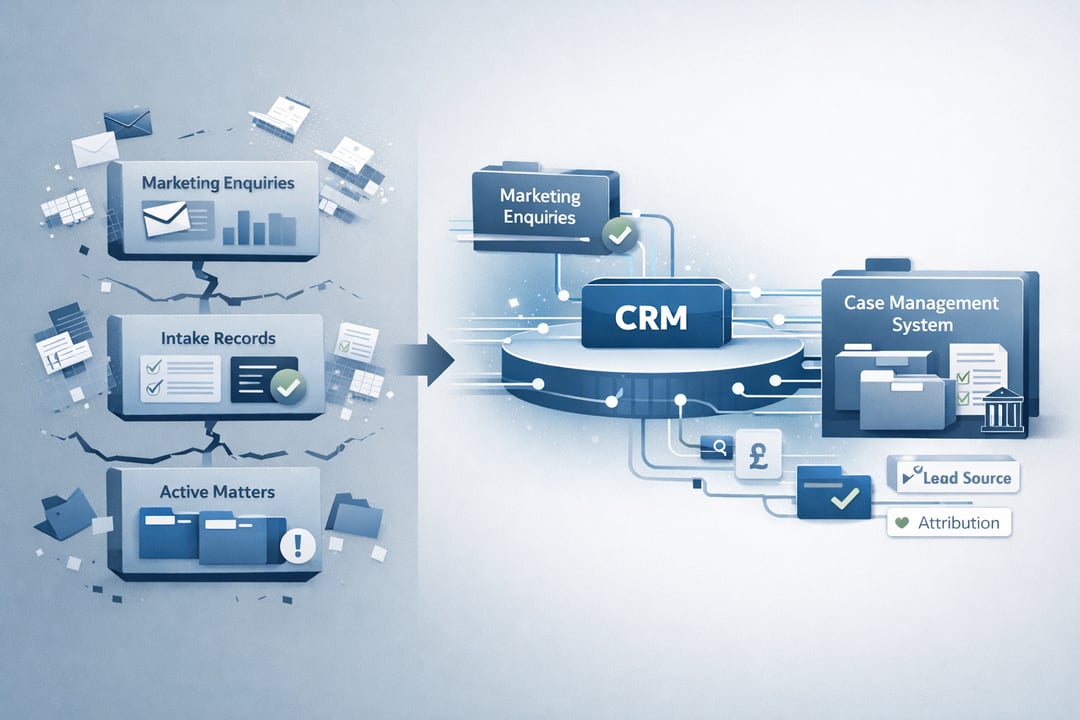 CRM for law firms: Why intake, matters, and marketing data still do not connect