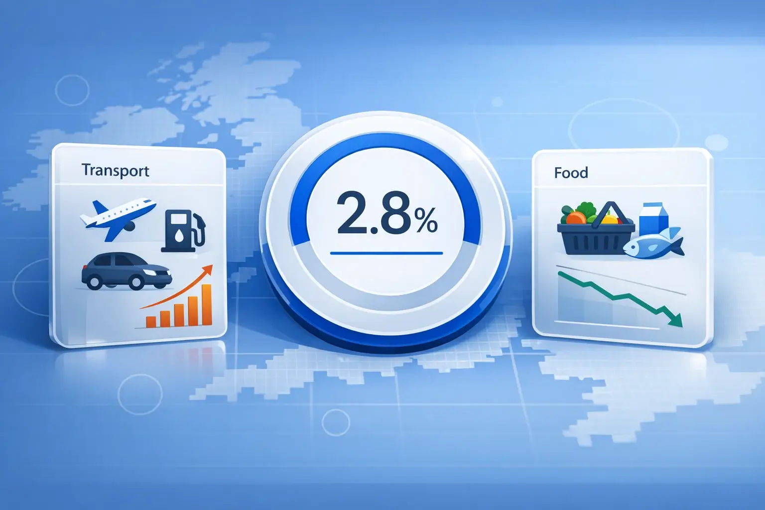 Inflation holds at 2.8% as cheaper food cancels out pricier travel